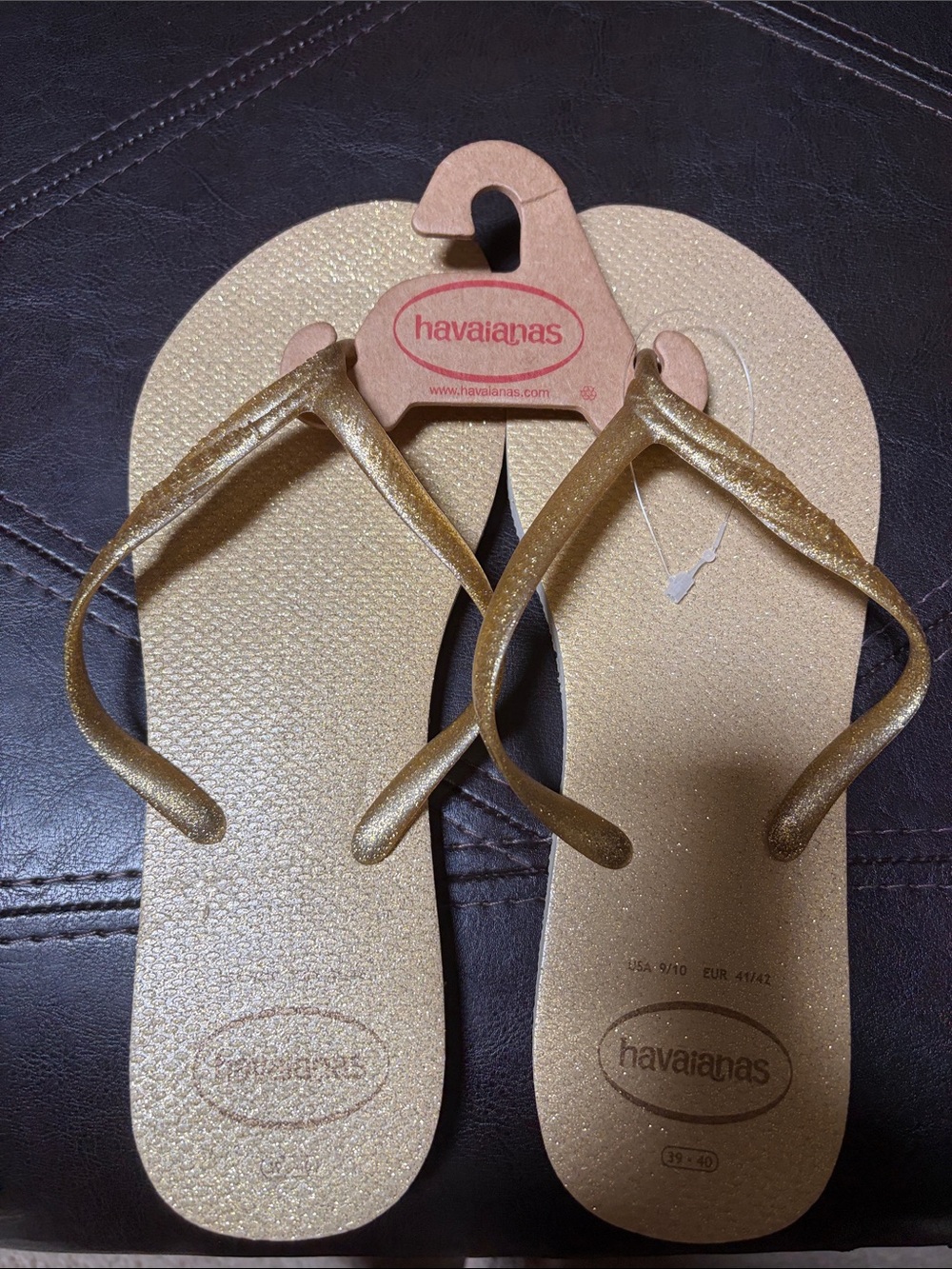 Havaianas Women's Gold Sparkle Flip Flops